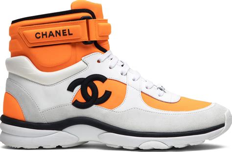 chanel high top orange white|Chanel sneakers size 10.